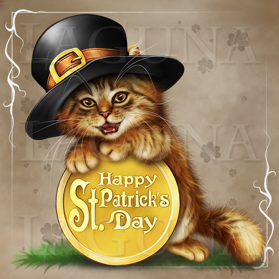 Leprechaun Kitty with Coin