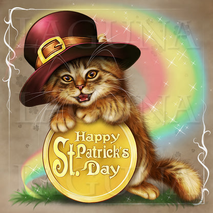 Leprechaun Kitty with Coin