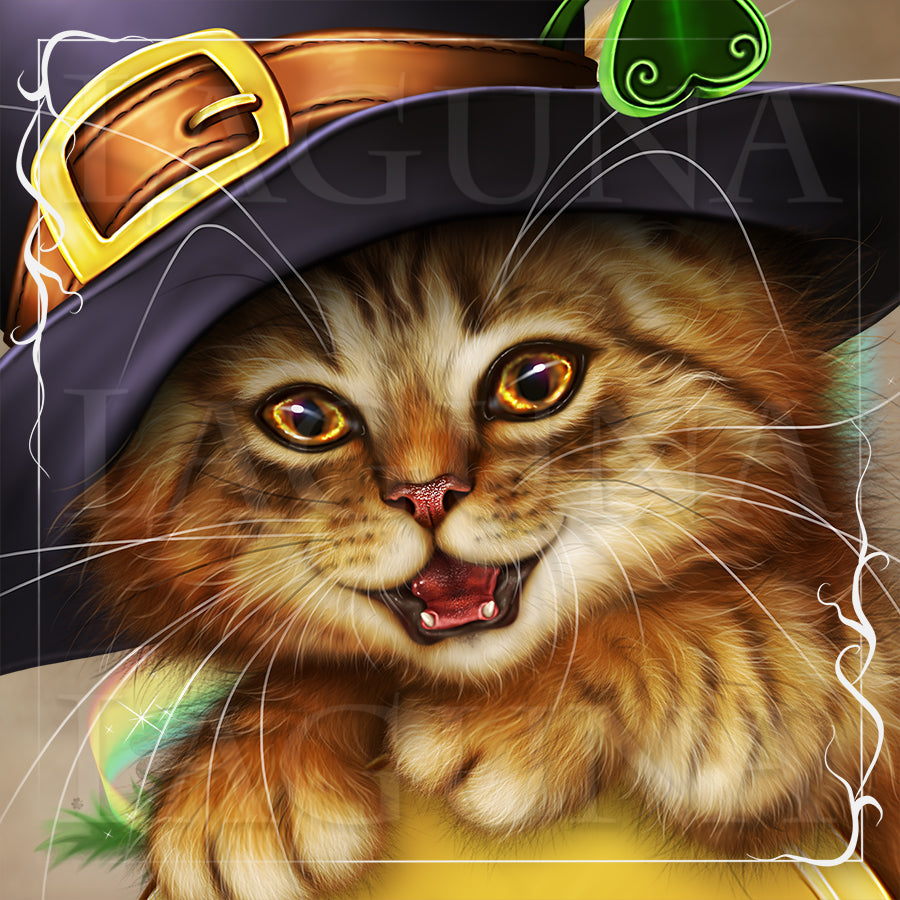 Leprechaun Kitty with Coin