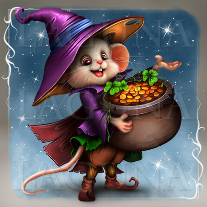 Leprechaun Mouse and Pot with Gold