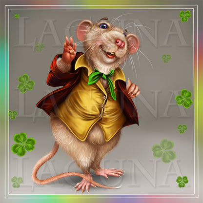 Leprechaun Mouse with Mug of Beer