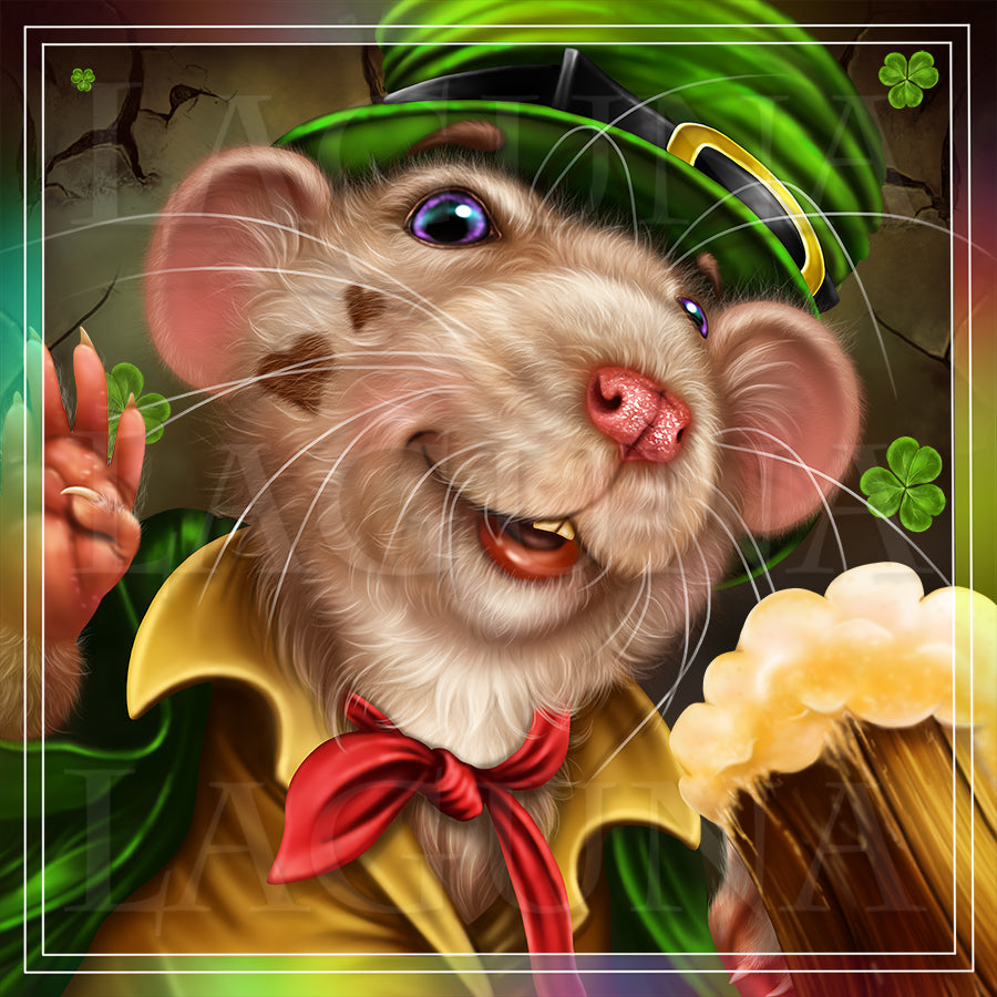 Leprechaun Mouse with Mug of Beer