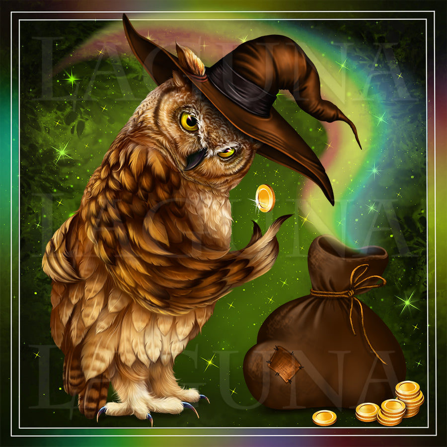 Leprechaun Owl with Coin