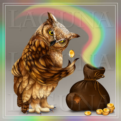 Leprechaun Owl with Coin