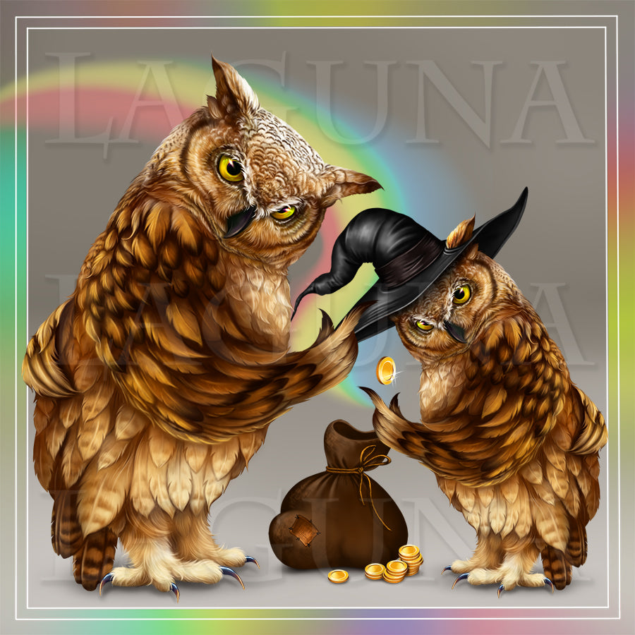 Leprechaun Owl with Coin