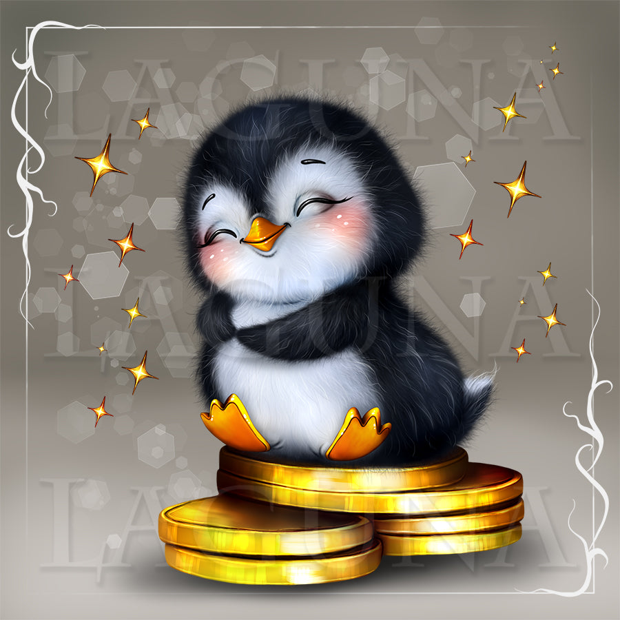 Leprechaun Penguin with Coin