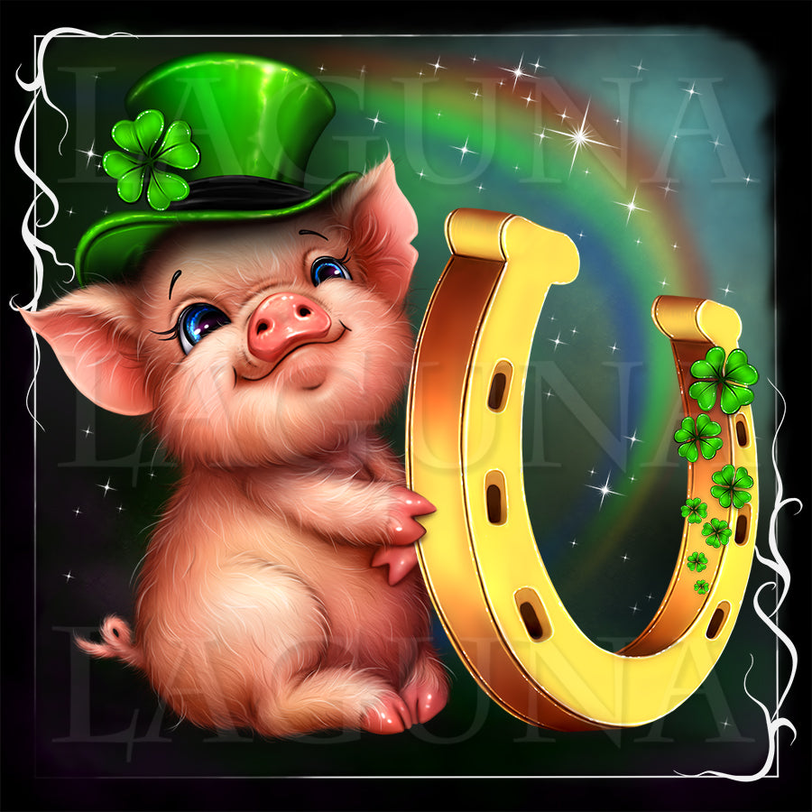 Leprechaun Piggy and Horseshoe