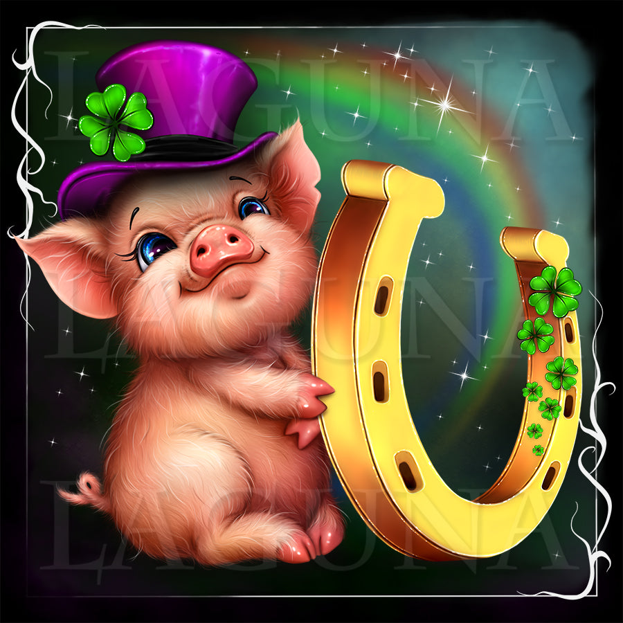 Leprechaun Piggy and Horseshoe