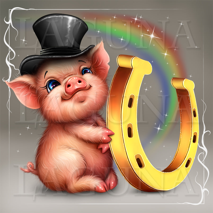 Leprechaun Piggy and Horseshoe