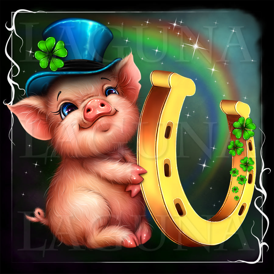 Leprechaun Piggy and Horseshoe