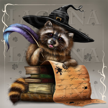 Leprechaun Raccoon Writing a Script