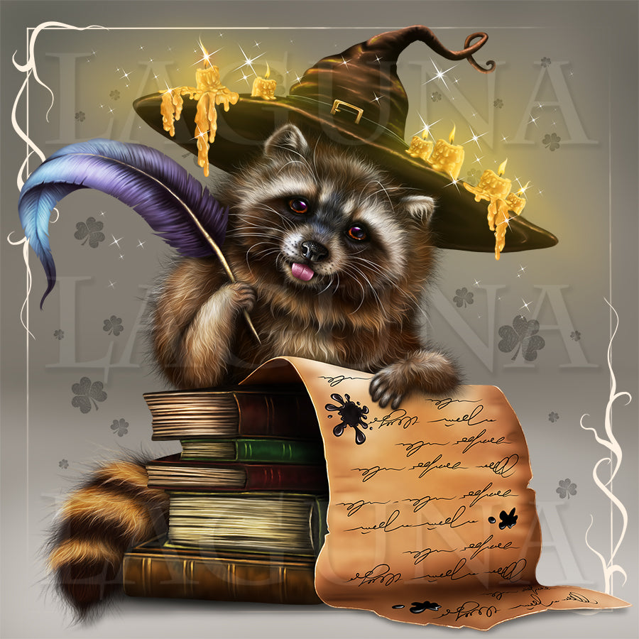 Leprechaun Raccoon Writing a Script