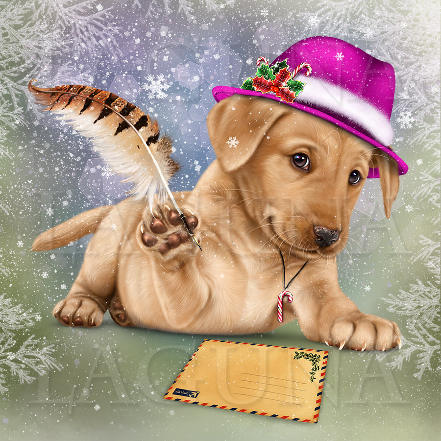 Letter to Santa (Yellow Labrador Puppy)