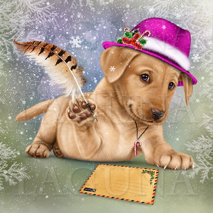 Letter to Santa (Yellow Labrador Puppy)