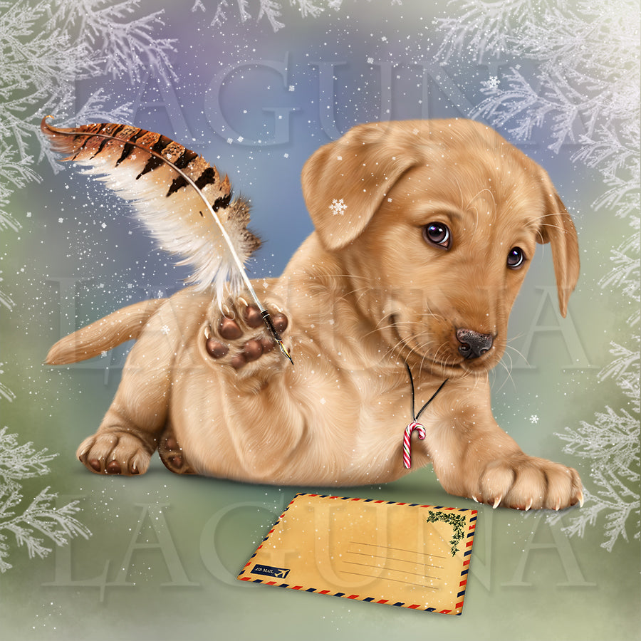 Letter to Santa (Yellow Labrador Puppy)