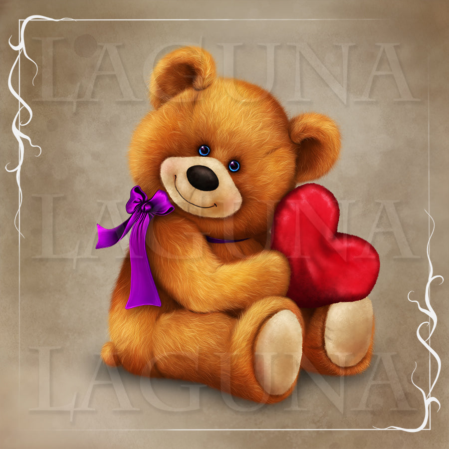 Mardi Gras (Leprechaun) Girl with Teddy Bear