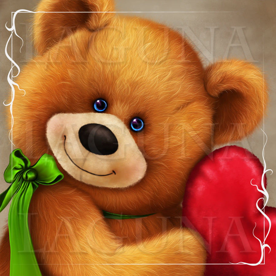 Mardi Gras (Leprechaun) Girl with Teddy Bear