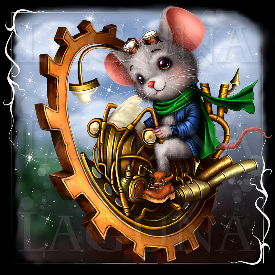 Mouse Riding a Monowheel – Laguna Art Shop