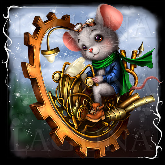 Mouse Riding a Monowheel