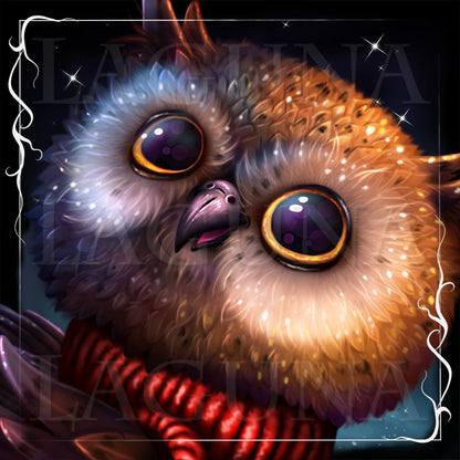 Owl with Halloween Pumpkin