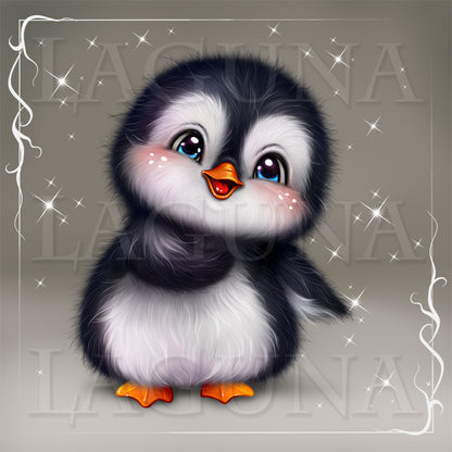 Cute cartoon penguin .
