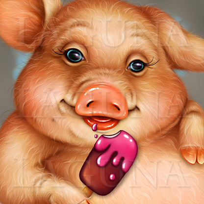 Piggy with Ice Cream