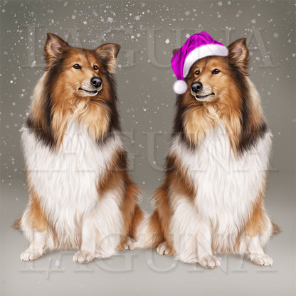 Santa Angel Girl with Collie