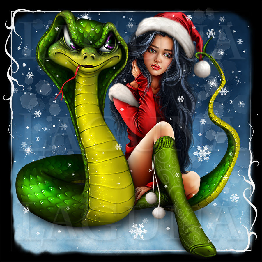 Santa Girl and Snake