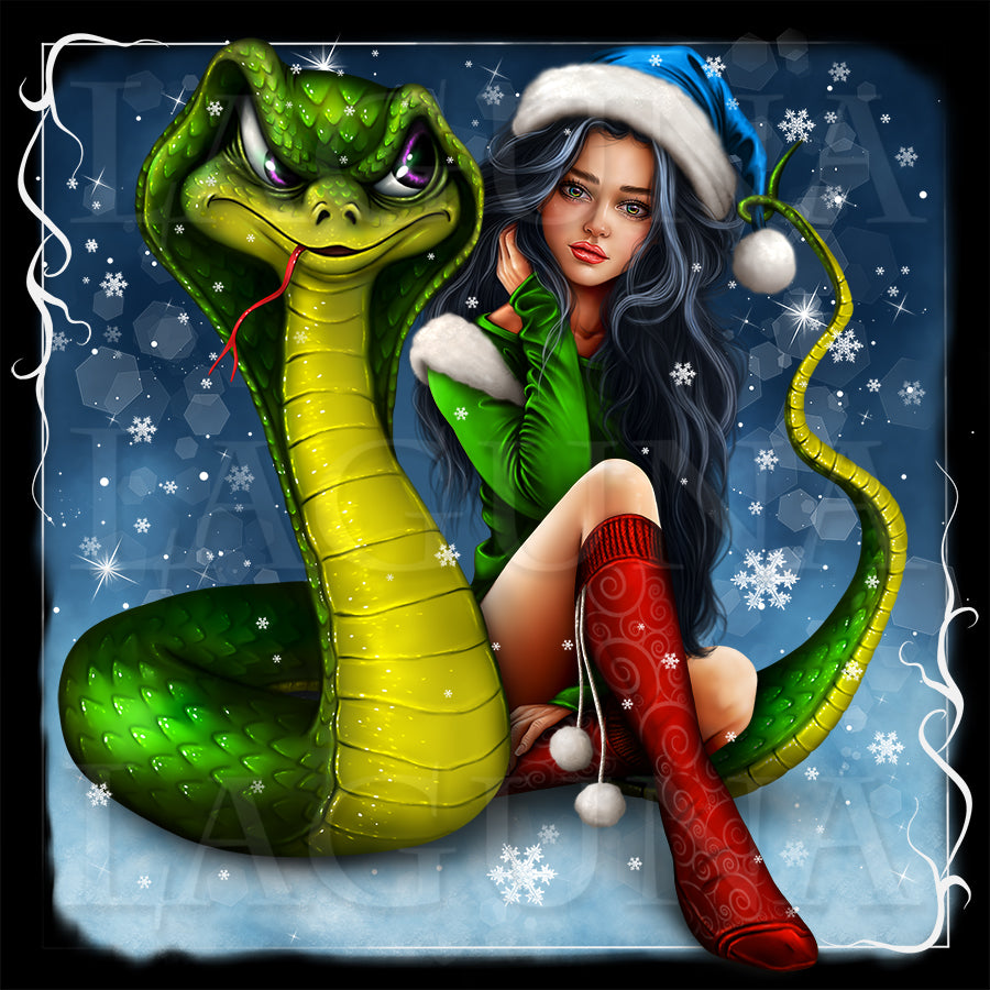 Santa Girl and Snake