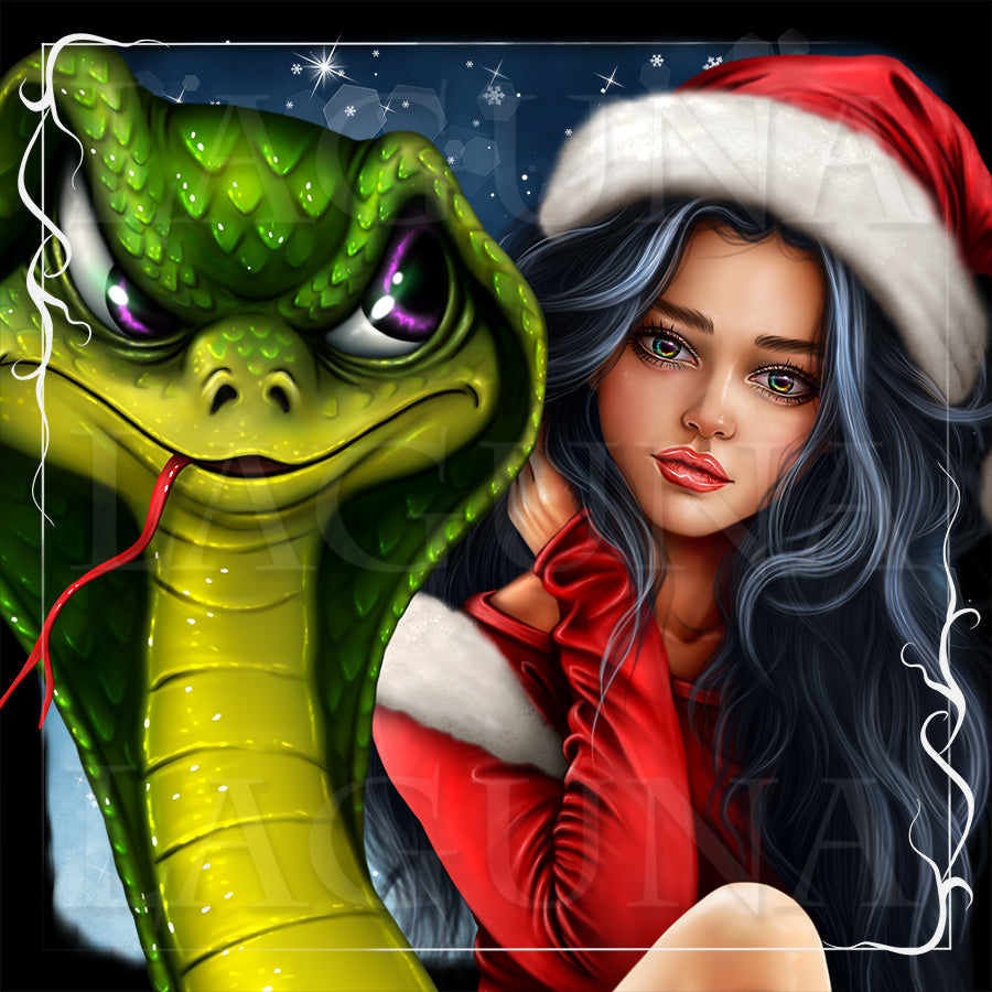 Santa Girl and Snake