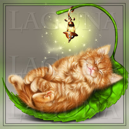 Sleeping Kitty and Lantern