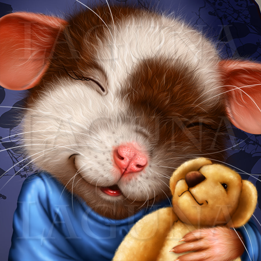 Sleepy Mouse with Toy Bear