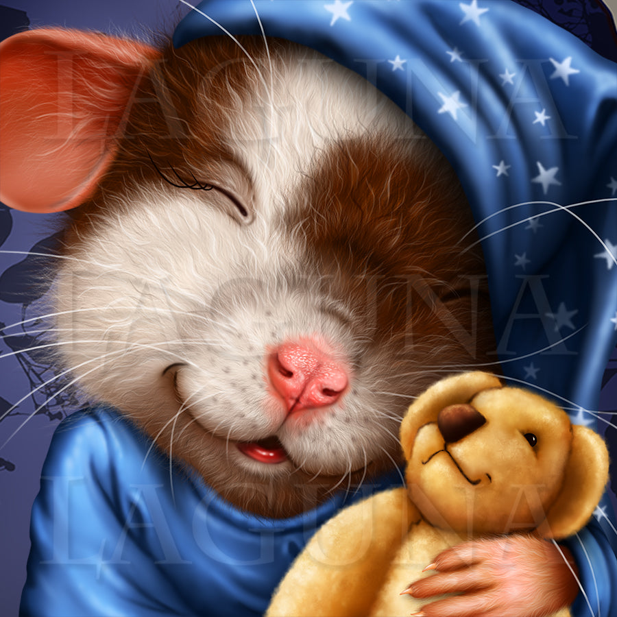 Sleepy Mouse with Toy Bear