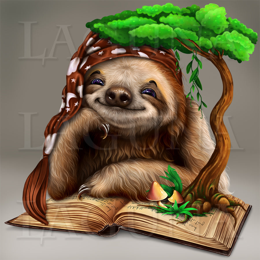 Sloth Reading a Boook