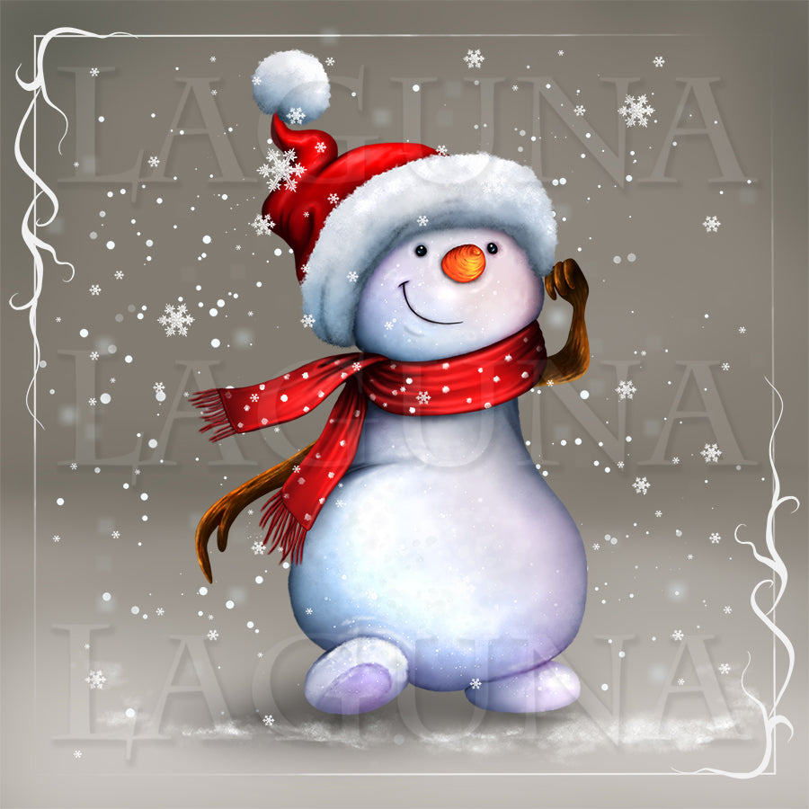 Snowman, Bunny and Christmas Tree