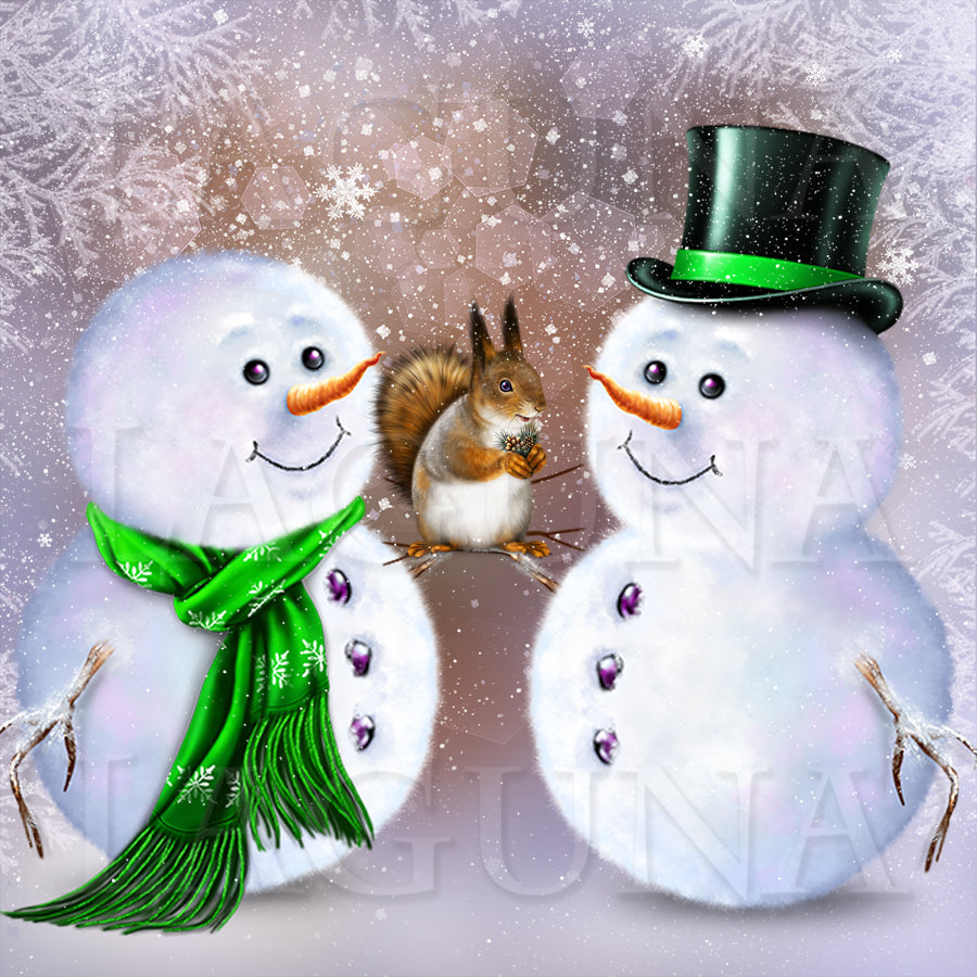 Squirrel and Snowman