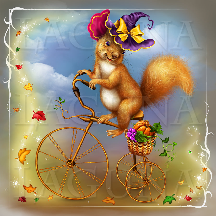 Squirrel Riding a Bike