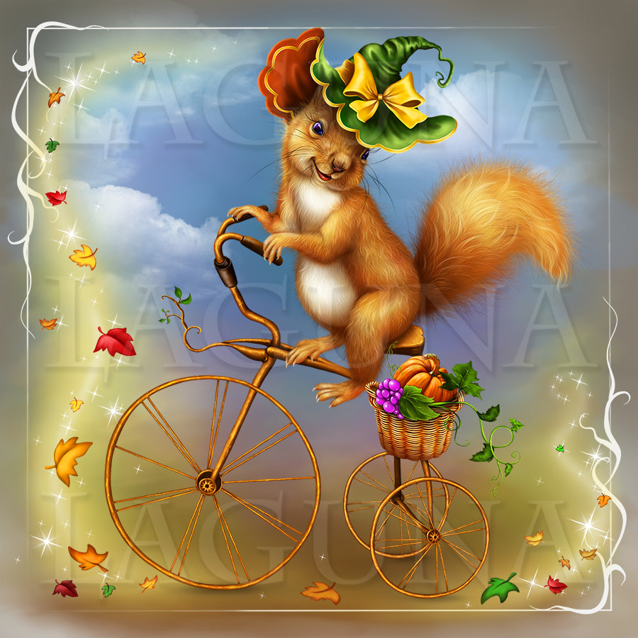 Squirrel Riding a Bike