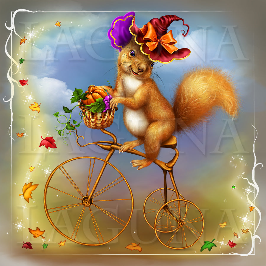 Squirrel Riding a Bike