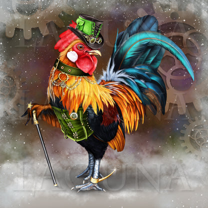 Steampunk Christmas Rooster