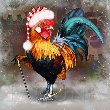 Steampunk Christmas Rooster