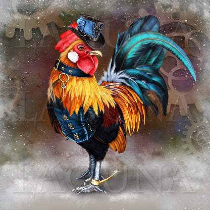 Steampunk Christmas Rooster