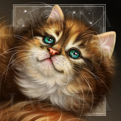 Steampunk Easter Leprechaun Girl Sitting on Cat
