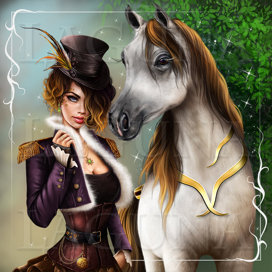 Steampunk Girl and Horse