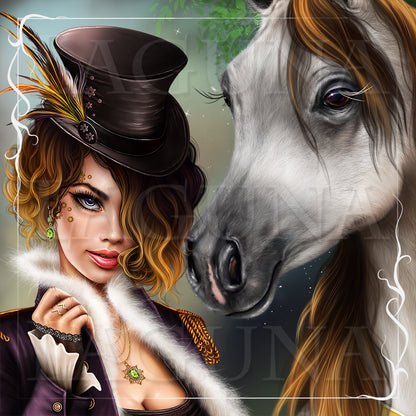 Steampunk Girl and Horse