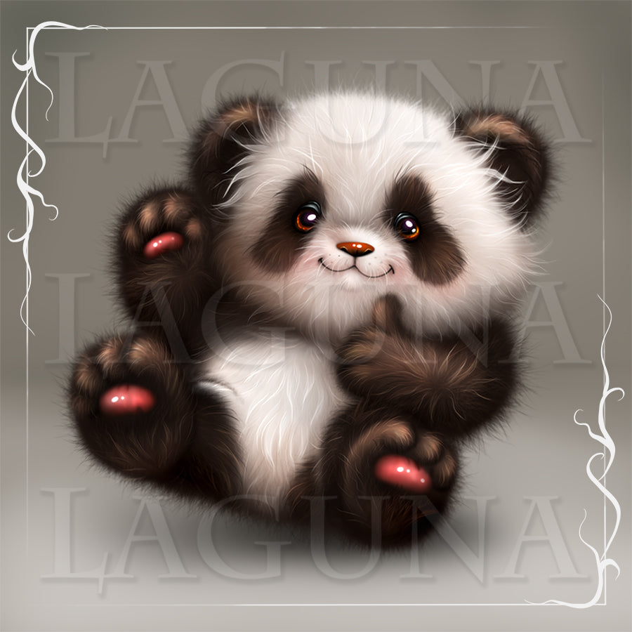 Illustration of a cute panda bear.