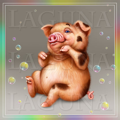 Swinging Piggy with Doughnut