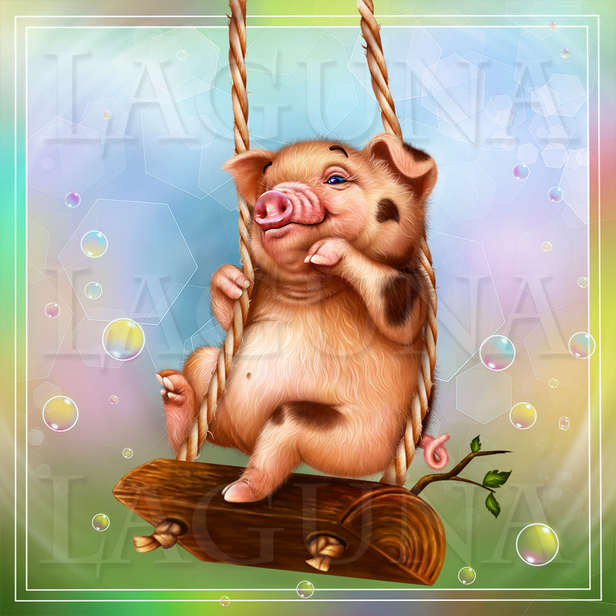 Swinging Piggy with Doughnut