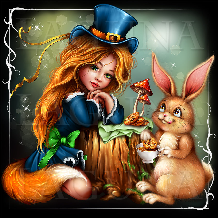 Tea Party for Girl and Bunny