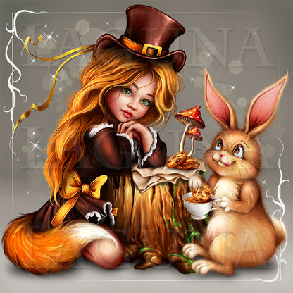 Tea Party for Girl and Bunny